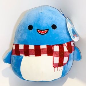 Squishmallows Rey Shark 8” Plush Blue w Scarf New